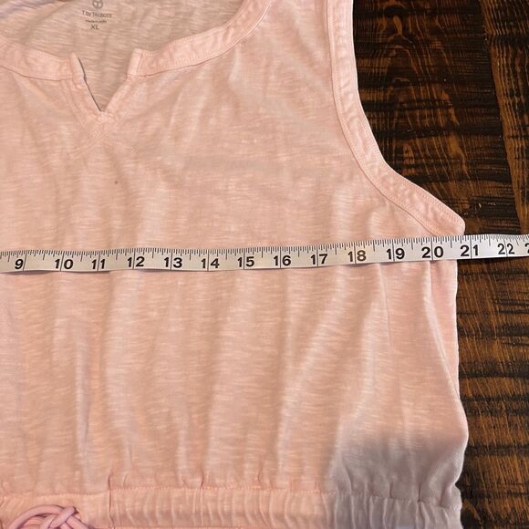 Talbots Super soft Slub Drawstring Waist Dress Dip Dye Pink Size XL Pockets 248 - Picture 7 of 9